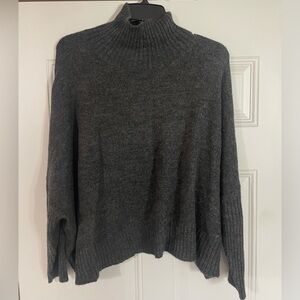 World Market Grey High Neck Chunky Sweater One Size Neutral Staple Lagenlook